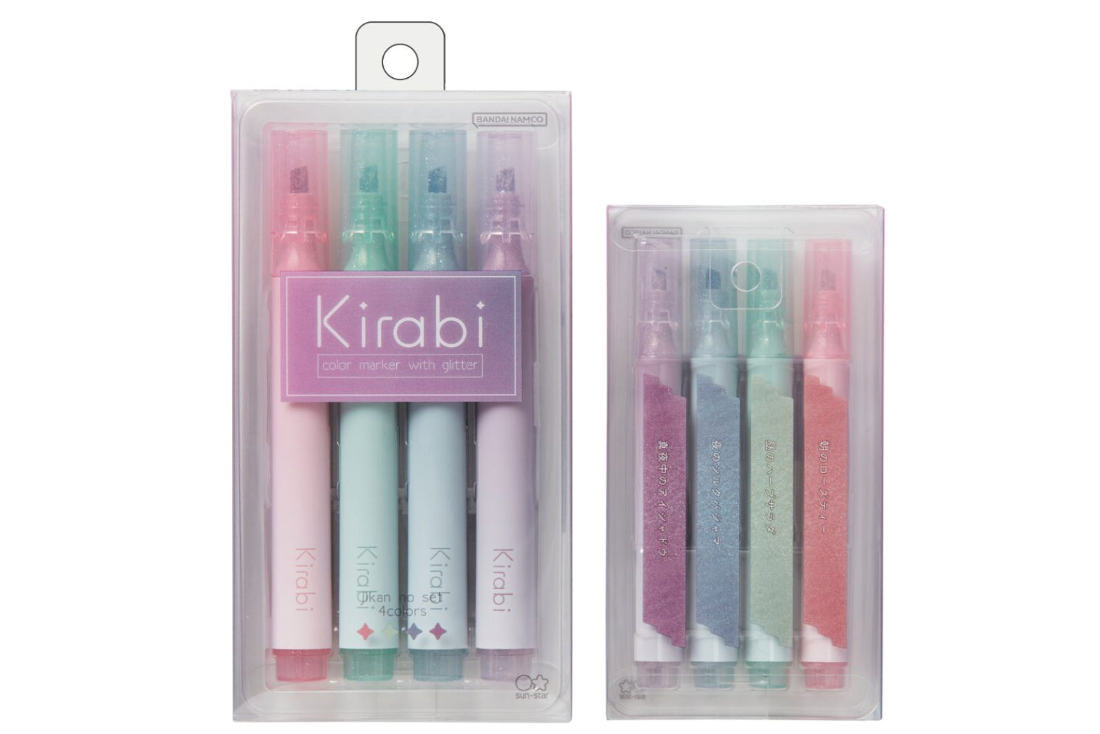 Sun-Star Kirabi Glitter Highlighter Marker Set of 4 - Time Color Set