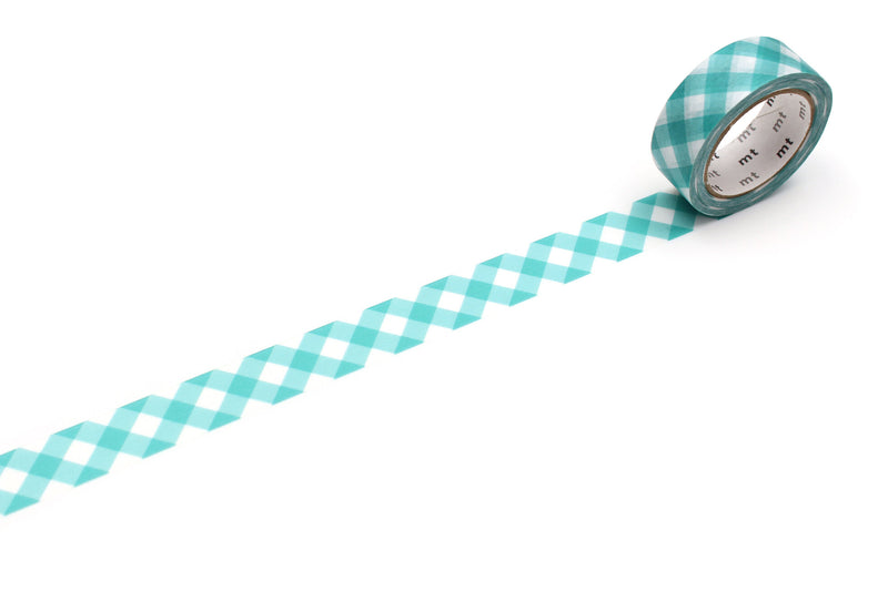 mt Washi Tape - basic - Thick Checkered Green