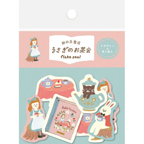 Furukawa Paper Flake Stickers - Rabbit Tea Party