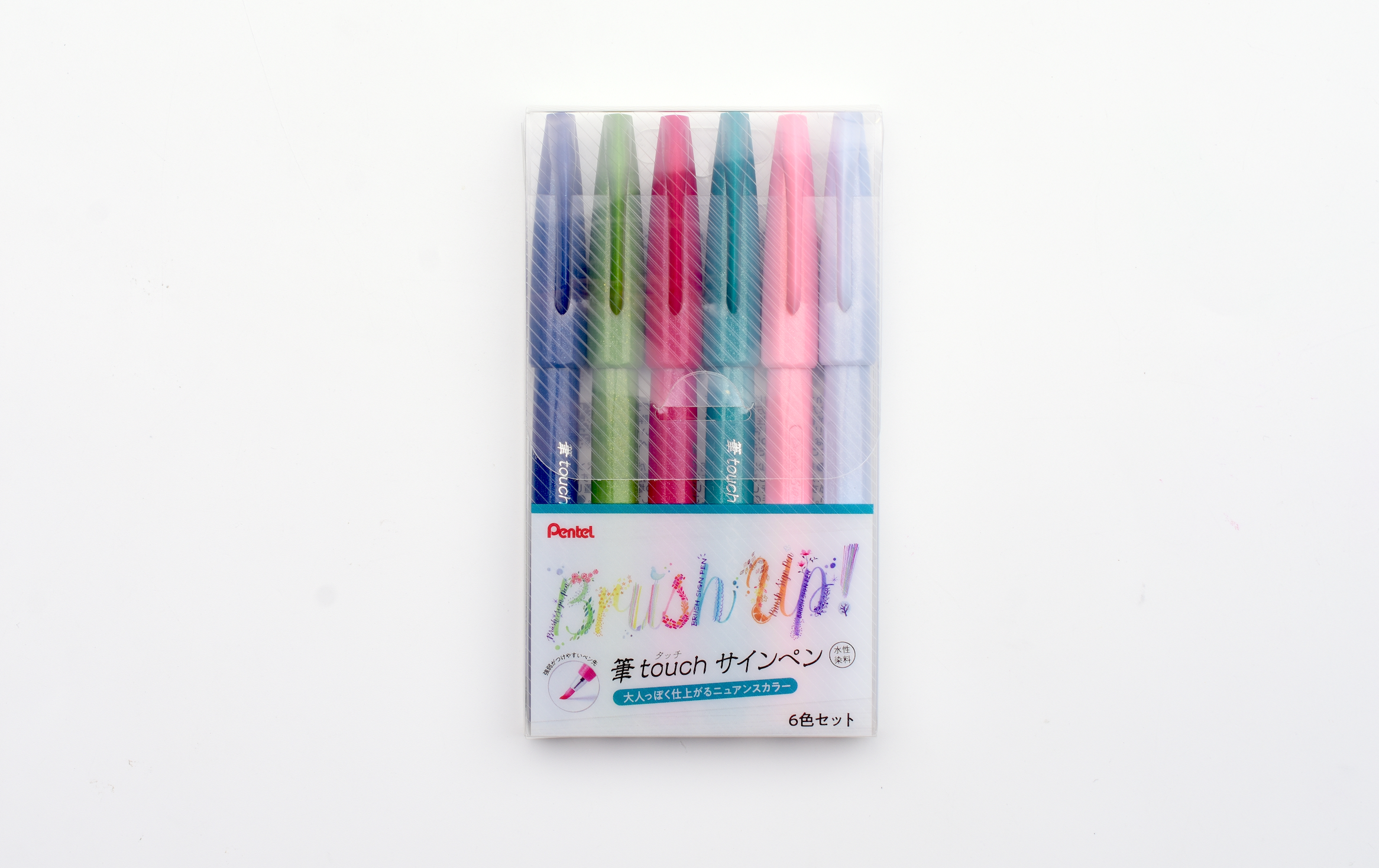 Pentel Touch Brush Sign Pen - Set of 6