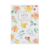 Midori Pocket Diary 2025 - Flowers - A6