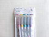 Kokuyo Mark+ Two Tone Highlighter - 5 Color Set