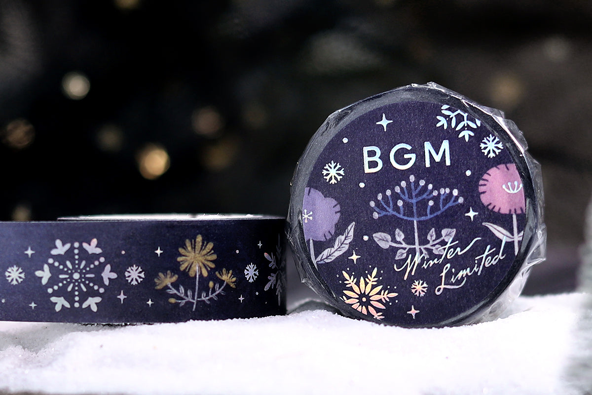 BGM Washi Tape - Foil Stamping - Winter Limited - Flower Patterns