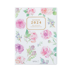 Midori Pocket Diary 2024 - Flowers - A6