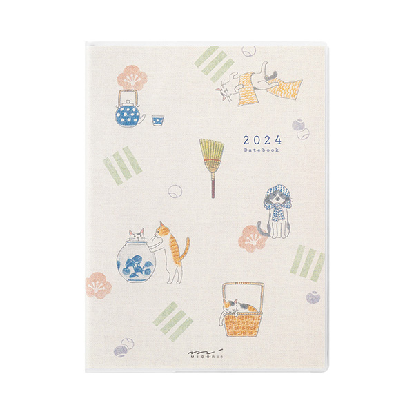 Midori Pocket Diary 2024 - Cat - A6