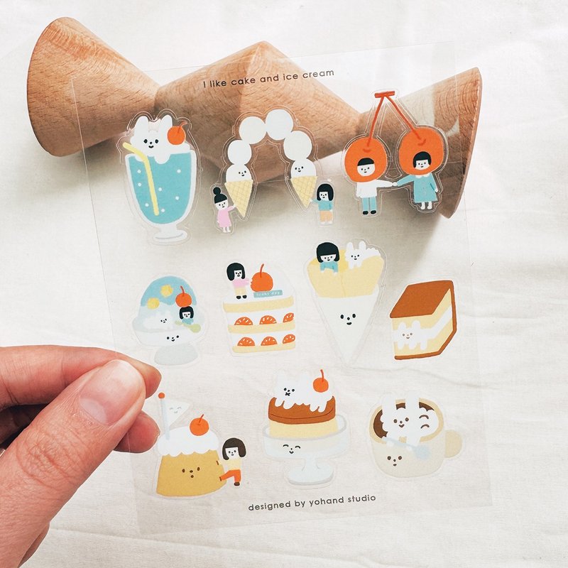 Yohand Studio Clear Sticker Sheet - Cake and Ice Cream