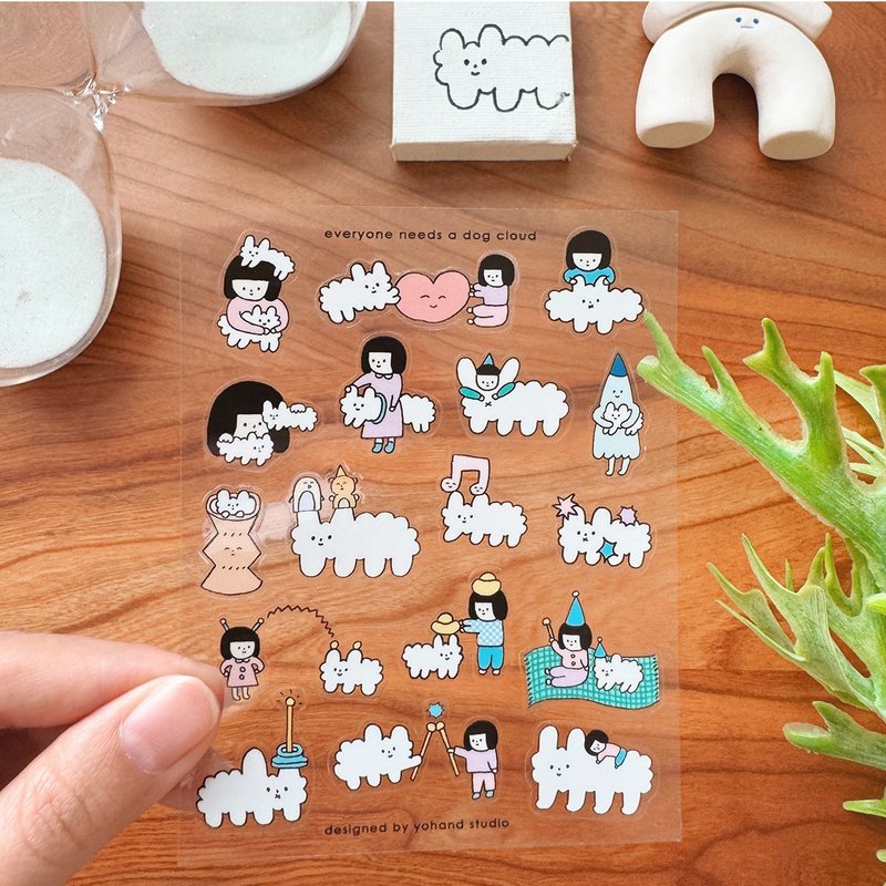 Yohand Studio Clear Sticker Sheet - Cloud Dog Friends