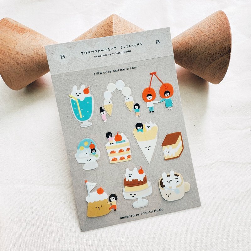 Yohand Studio Clear Sticker Sheet - Cake and Ice Cream