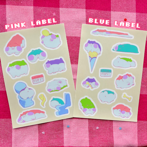 LAZI SOOZ Round Boi Popi Sticker Sheets