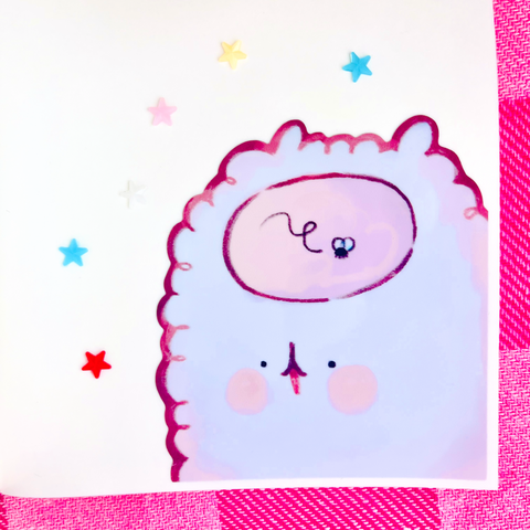 LAZI SOOZ Empty Brain Alpaca Sticker