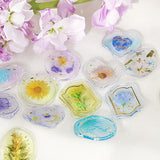 BGM Deco Sticker - Sealing Seal - Flower Jewel Blue