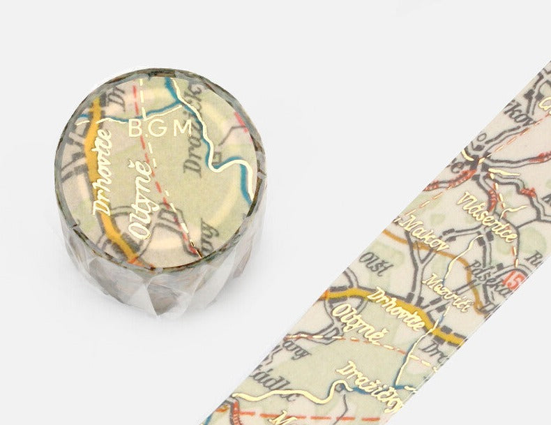 BGM Washi Tape - Life Foil Stamping Antique Map