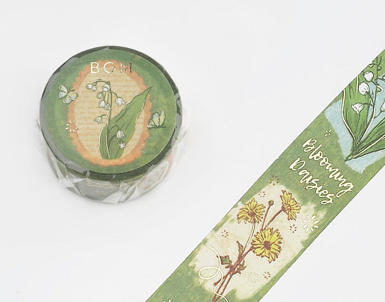 BGM Washi Tape - Special Romance in the Garden Green