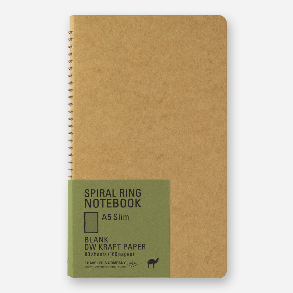 TRAVELER's Company - Spiral Ring Notebook - Blank DW Kraft Paper - A5 Slim