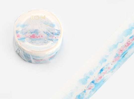 BGM Washi Tape - Watercolor Mt. Fuji