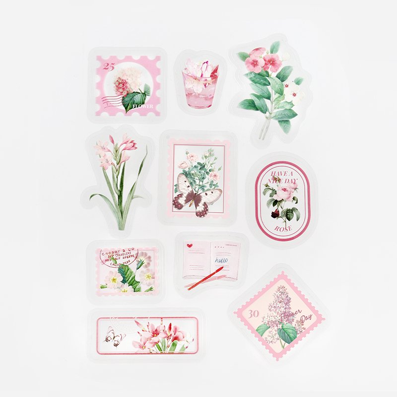 BGM Flake Sticker - Garden Post Office - Pink