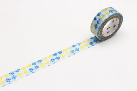 mt Washi Tape - Checkers Stripe Blue