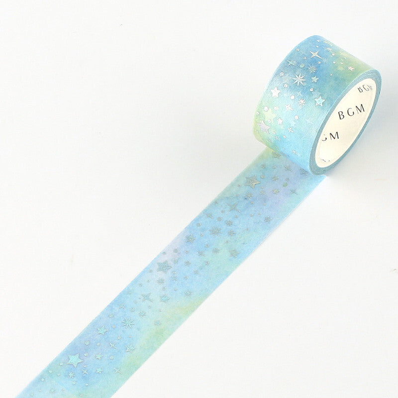 BGM Washi Tape - Light Blue Sky of Stars