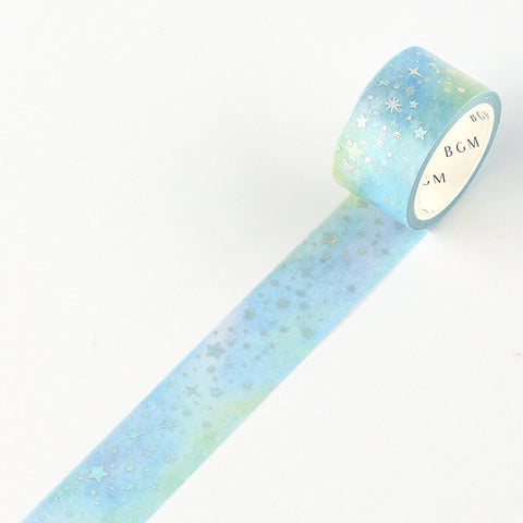 BGM Washi Tape - Light Blue Sky of Stars