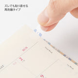 Midori Planner Index Label - Number Blue