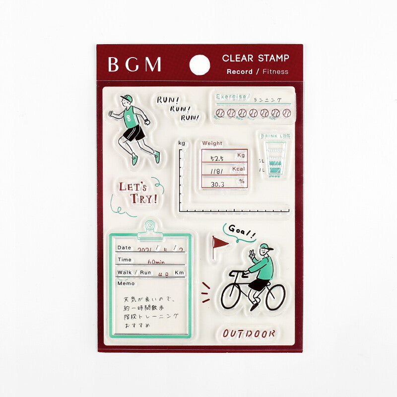 BGM Clear Stamp - Record Fitness