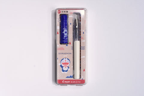 Pilot Kakuno Fountain Pen - Doraemon Series - White Barrel/Blue Cap