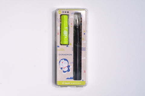 Pilot Kakuno Fountain Pen - Doraemon Series - Grey Barrel/Green Cap