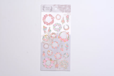 Wreath Sticker - Pink