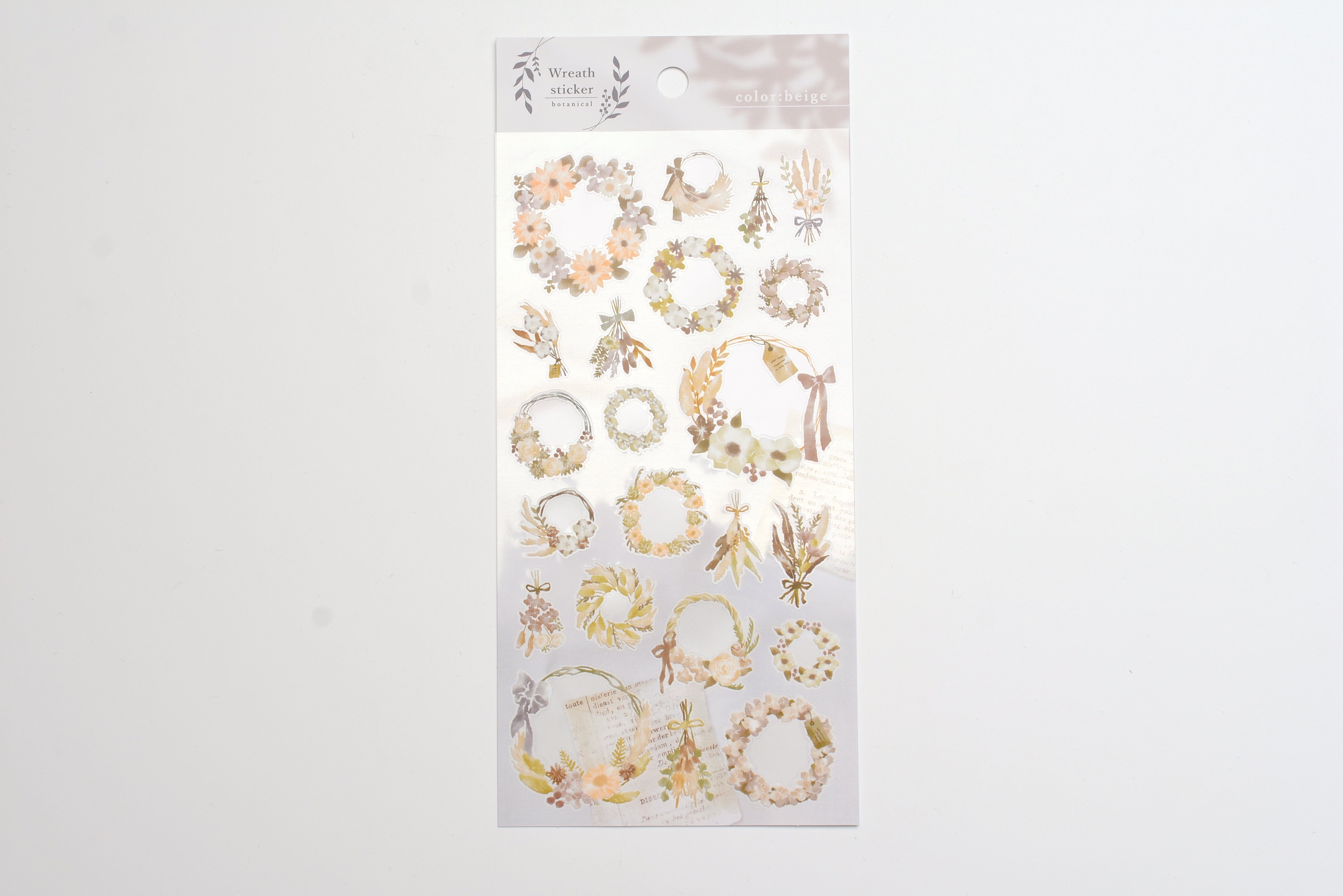 Wreath Sticker - Beige