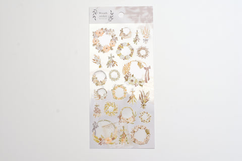 Wreath Sticker - Beige