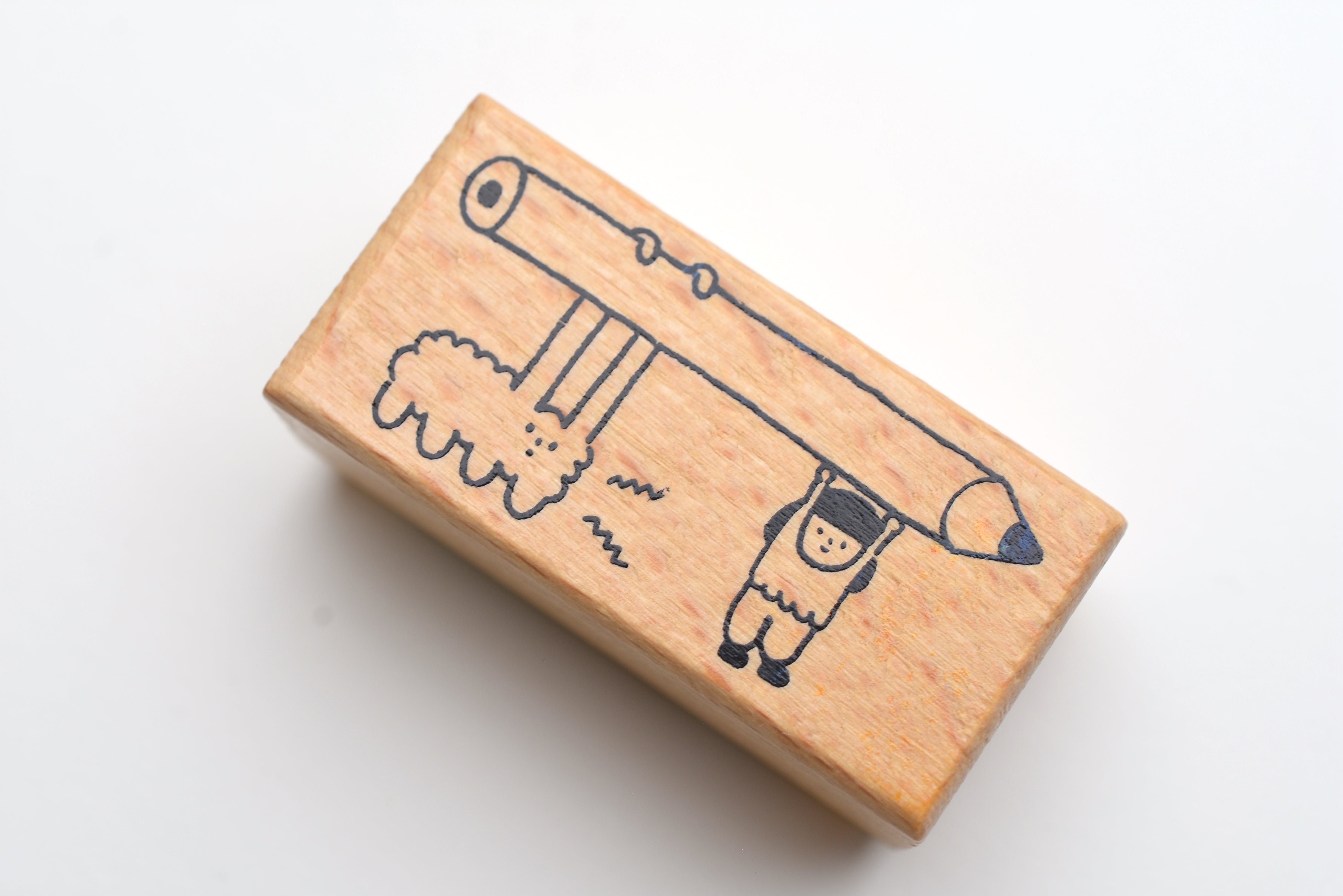 Yohand Studio Wooden Stamp - Writing with Fluffy Cloud Dog