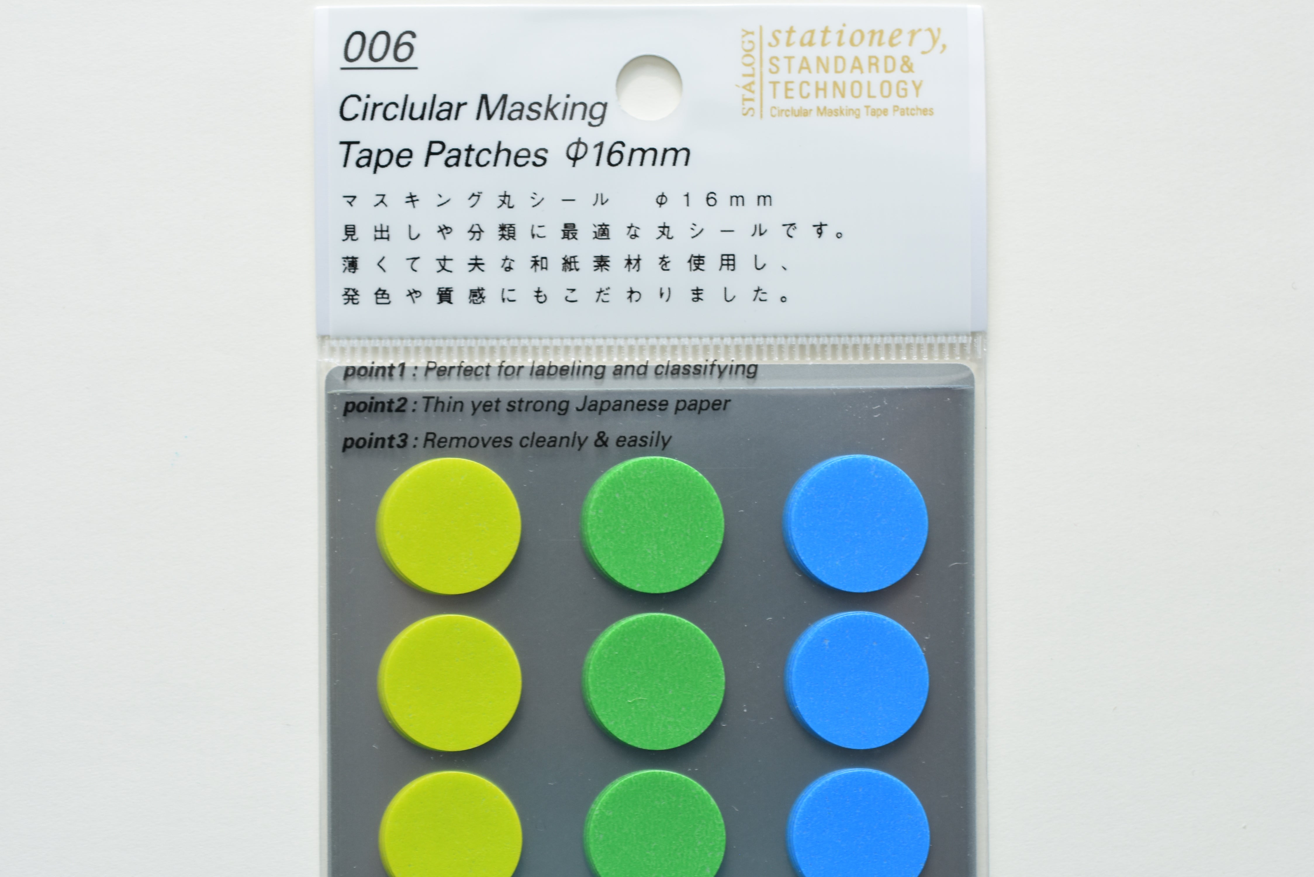 Stalogy Circular Masking Tape Patches 16mm - Shuffle Earth