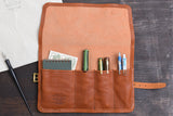 The Superior Labor Leather Roll Pen Case - Light Brown