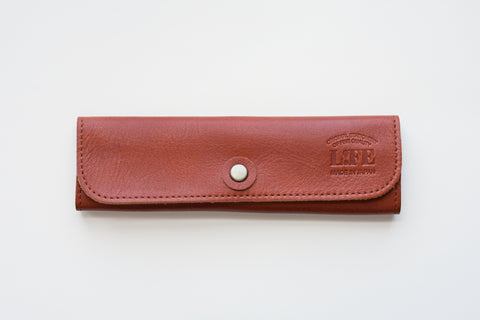 Life Leather Folding Pen Sleeve Pouch - Brown