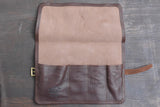 The Superior Labor Leather Roll Pen Case - Dark Brown