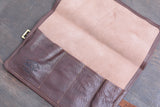 The Superior Labor Leather Roll Pen Case - Dark Brown