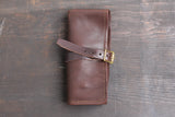 The Superior Labor Leather Roll Pen Case - Dark Brown