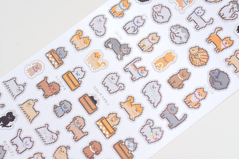 Retro Pixel Art Stickers - Pets