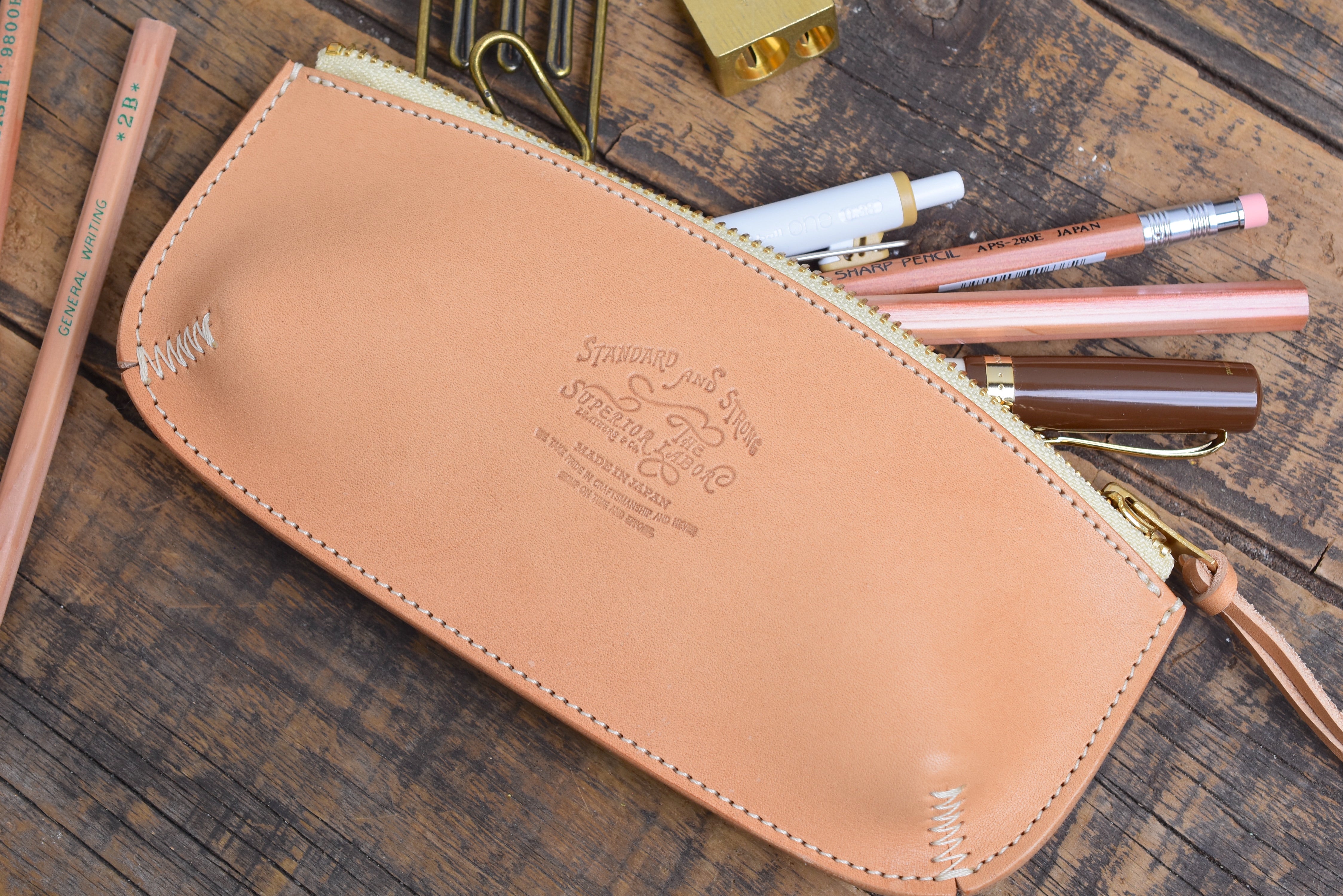 The Superior Labor Leather Pen Case - Natural