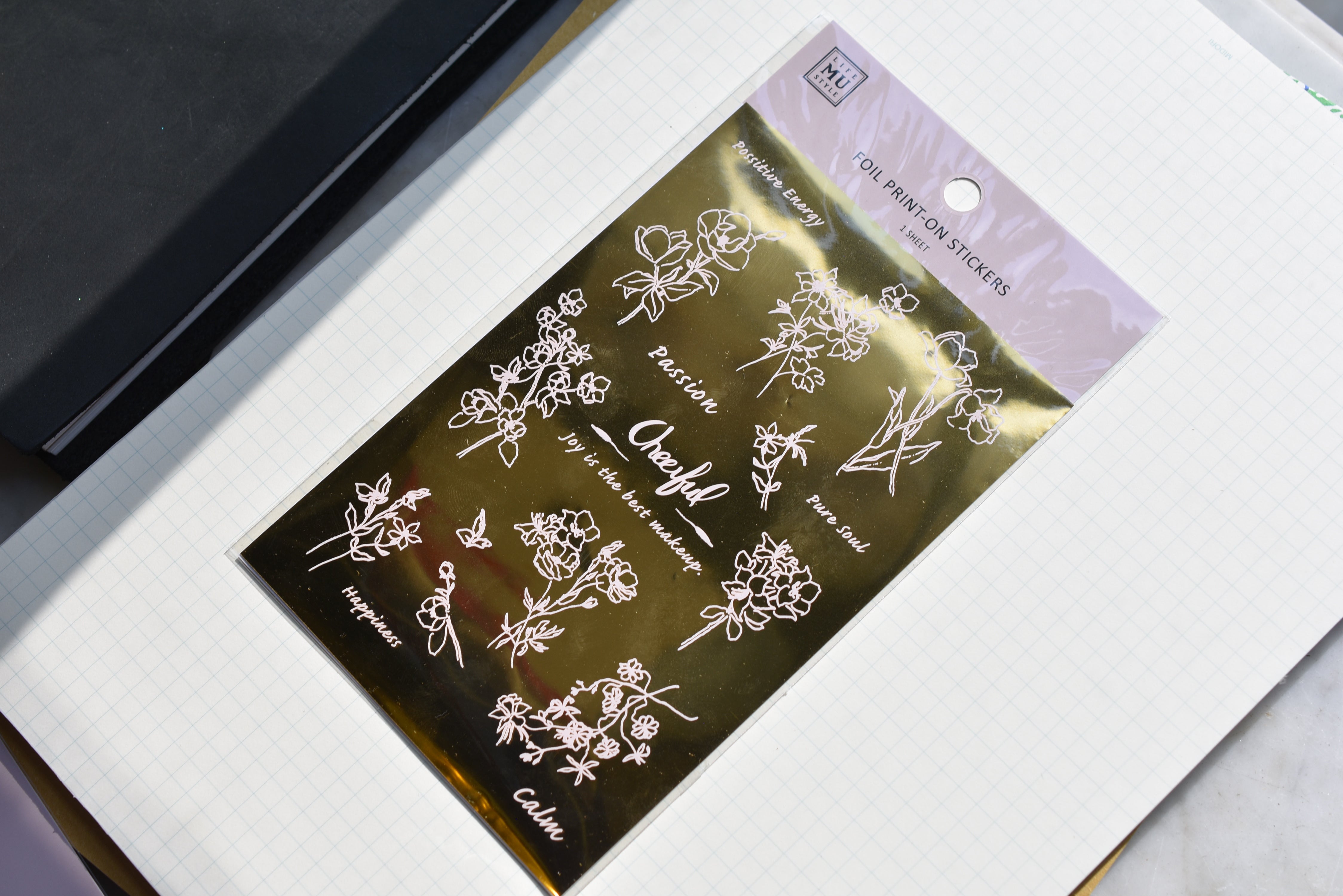 MU Print-On Gold Foil Stickers - Cheerful Joy - #1