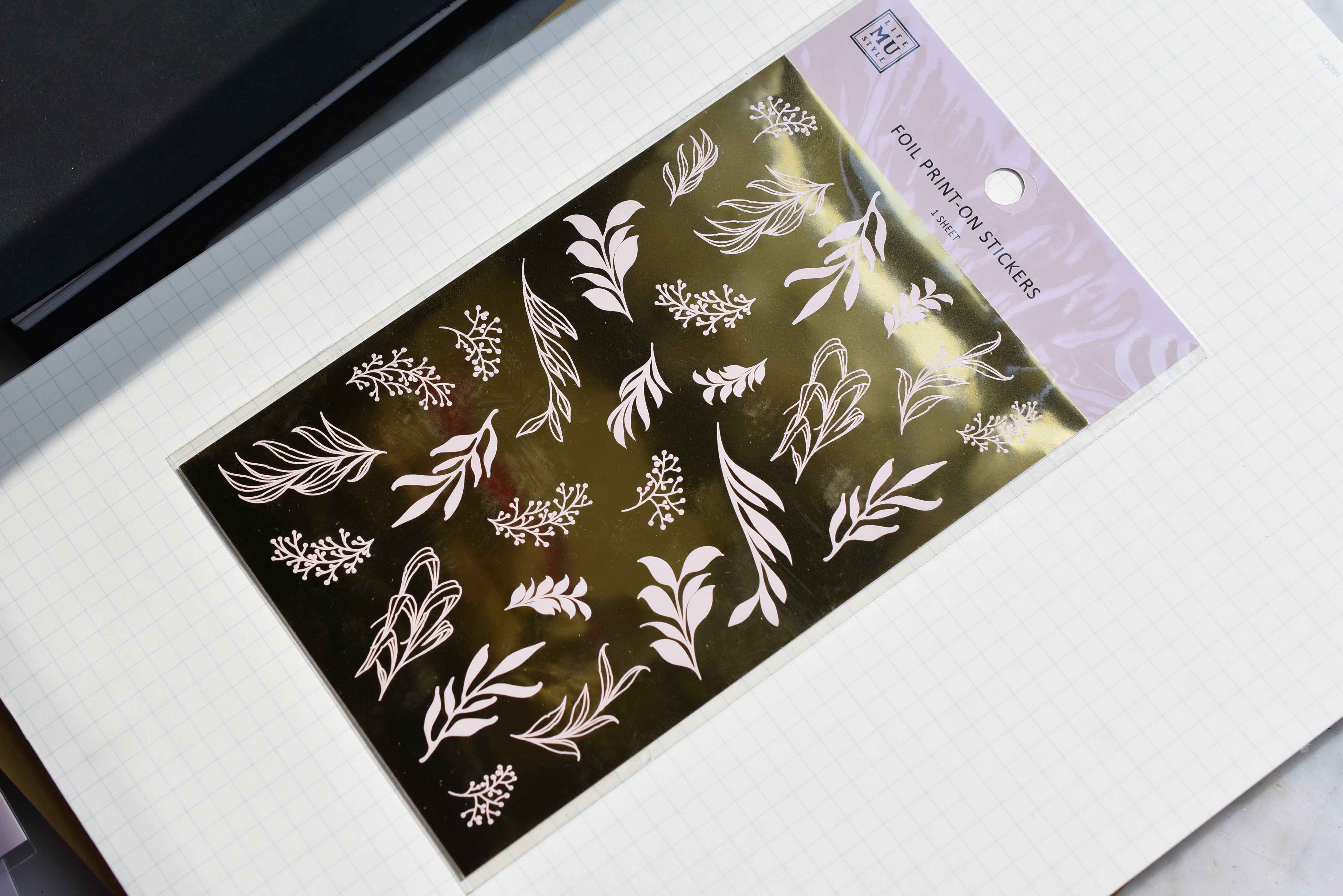 MU Print-On Gold Foil Stickers - Leaf Fronds - #2