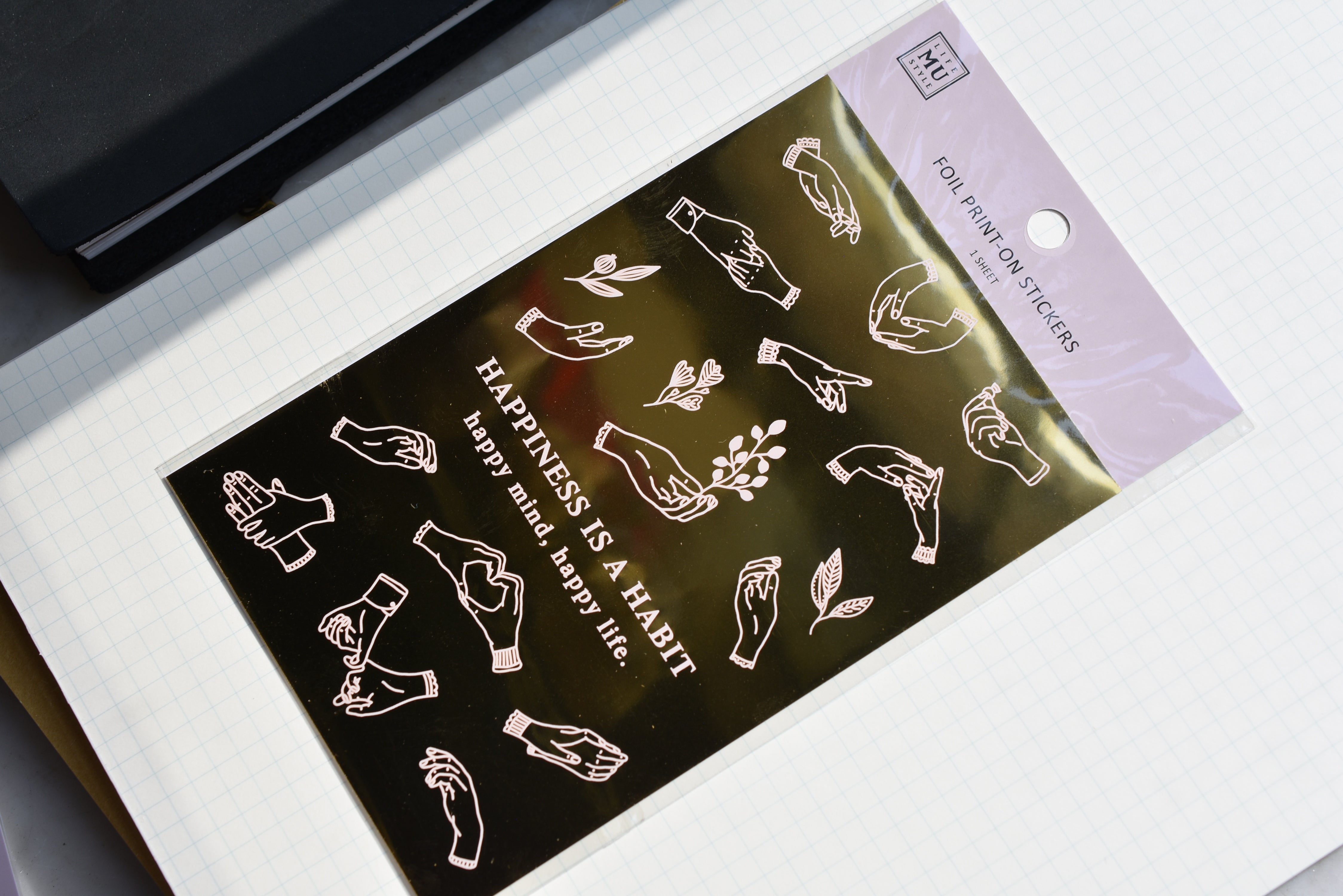 MU Print-On Gold Foil Stickers - Habit of Happiness - #5