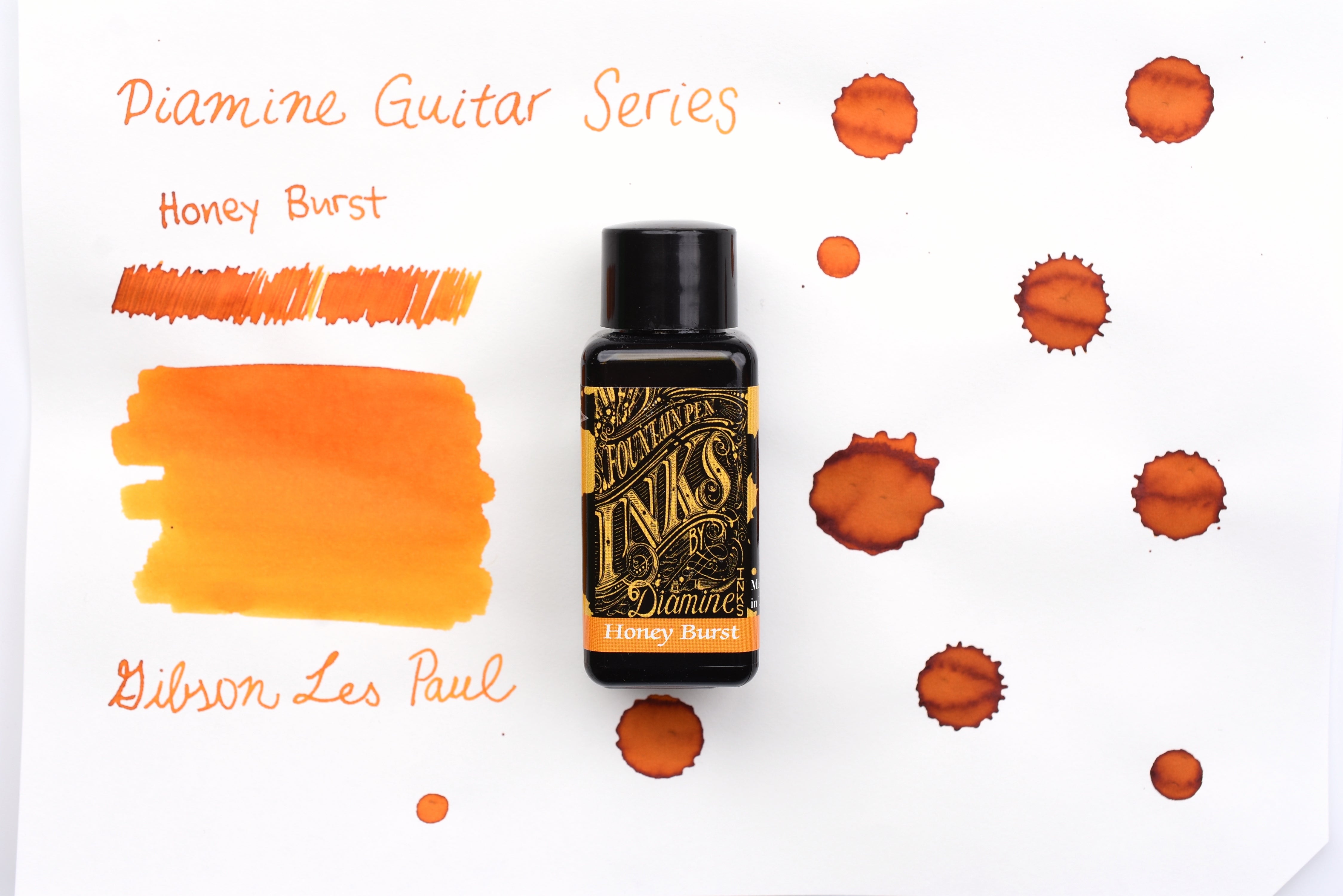 Diamine Fountain Pen Ink - Gibson Les Paul Guitar Series - Honey Burst