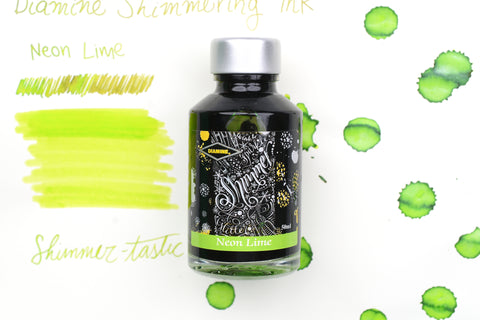 Diamine Shimmer Ink - Neon Lime - 50mL