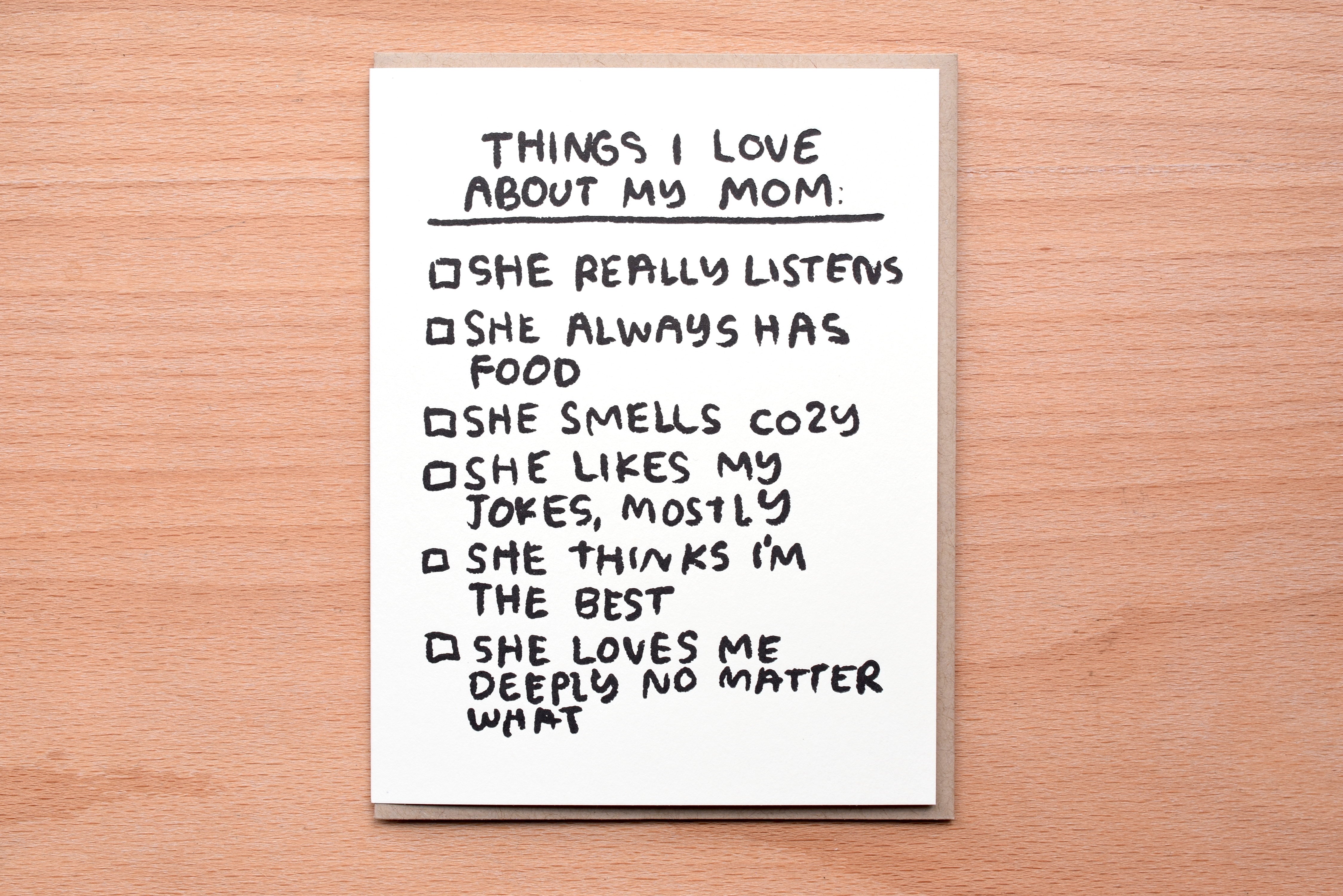 Things I Love About My Mom Checklist