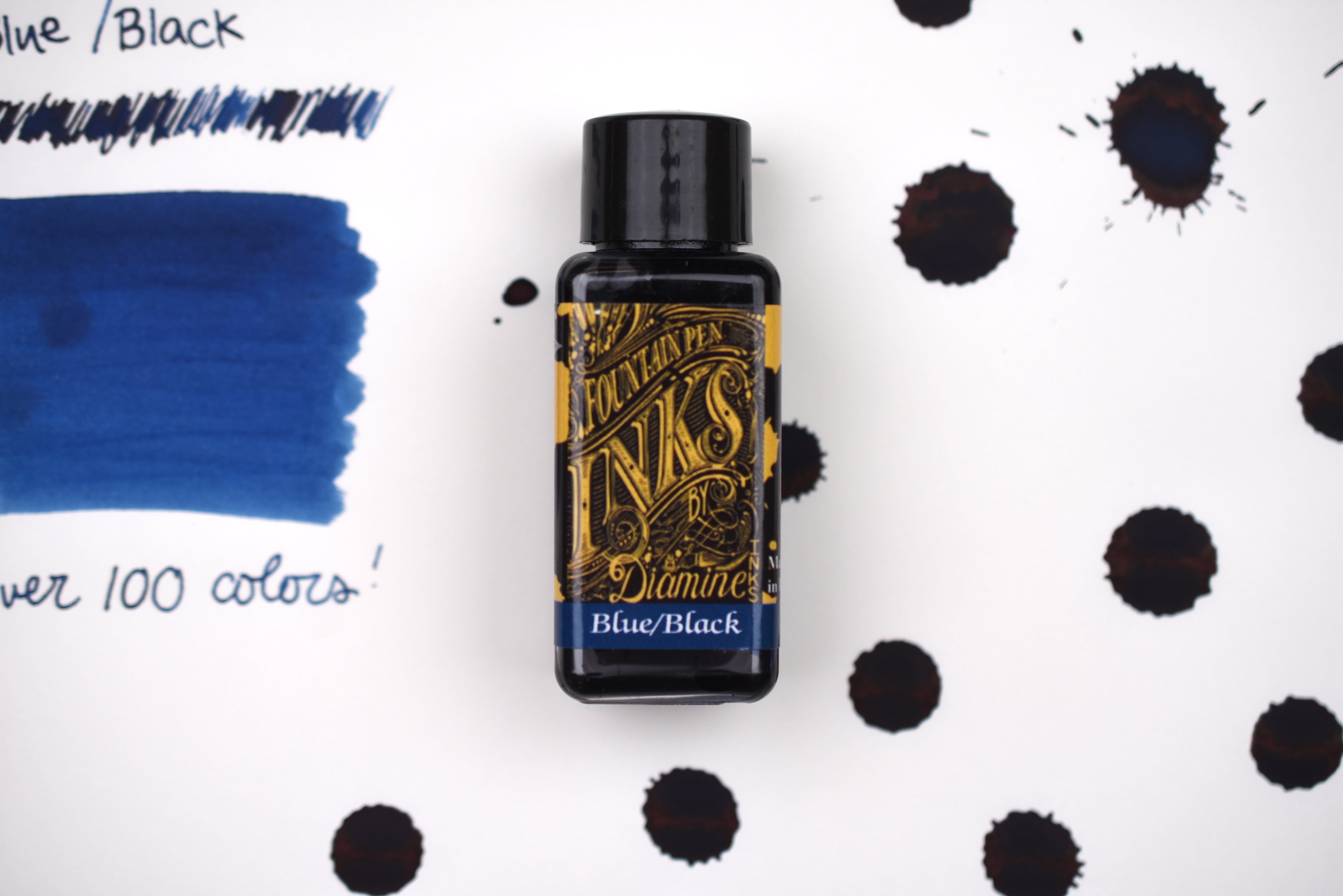 Diamine Fountain Pen Ink - Blue Black - 30mL