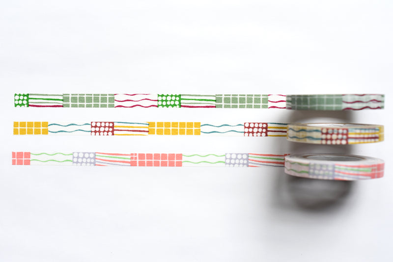 Classiky - Mihoko Seki Textile Masking Tape - 8mm - Set of 3