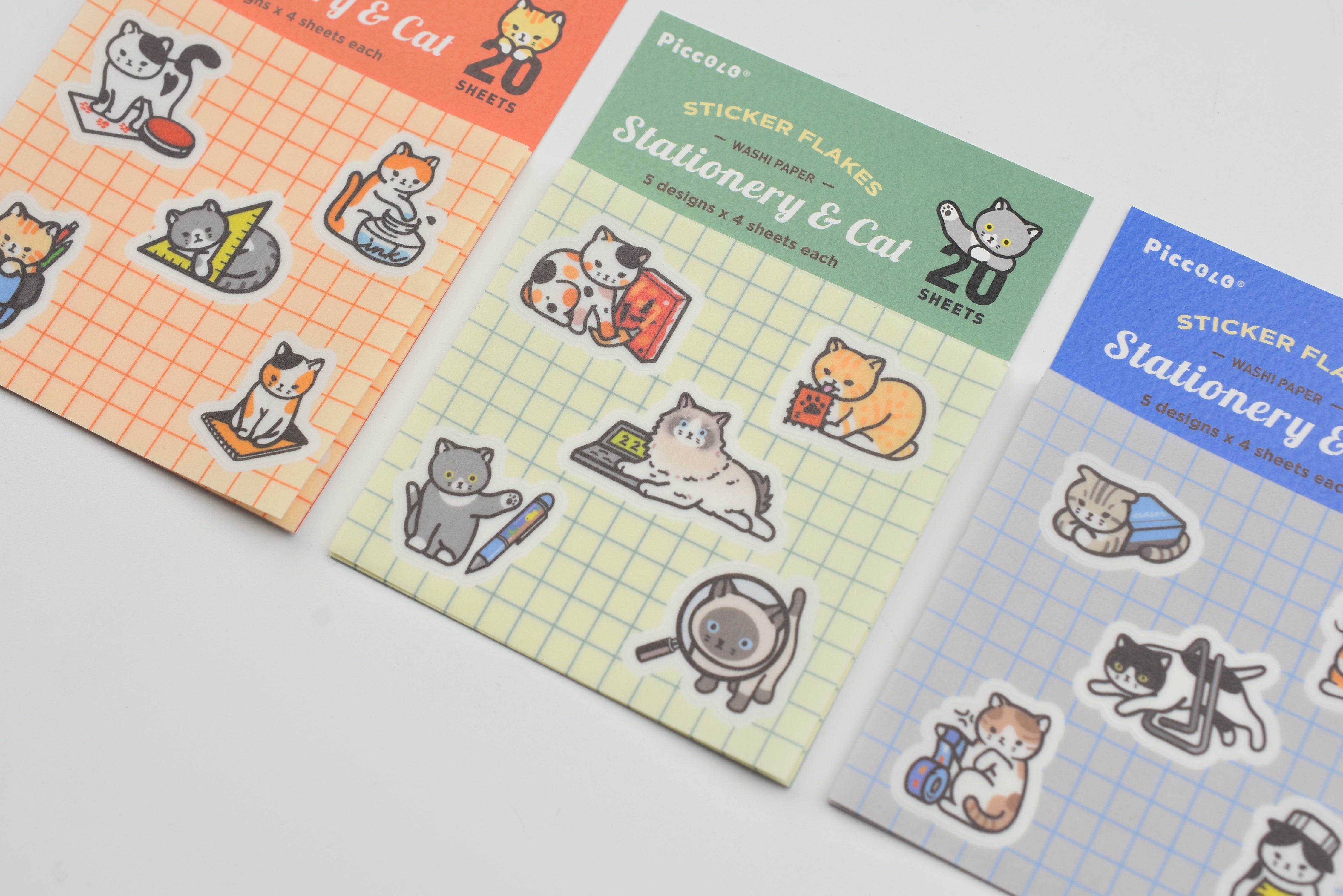 Plain Stationery Washi Sticker Sheet Stationery and Cat