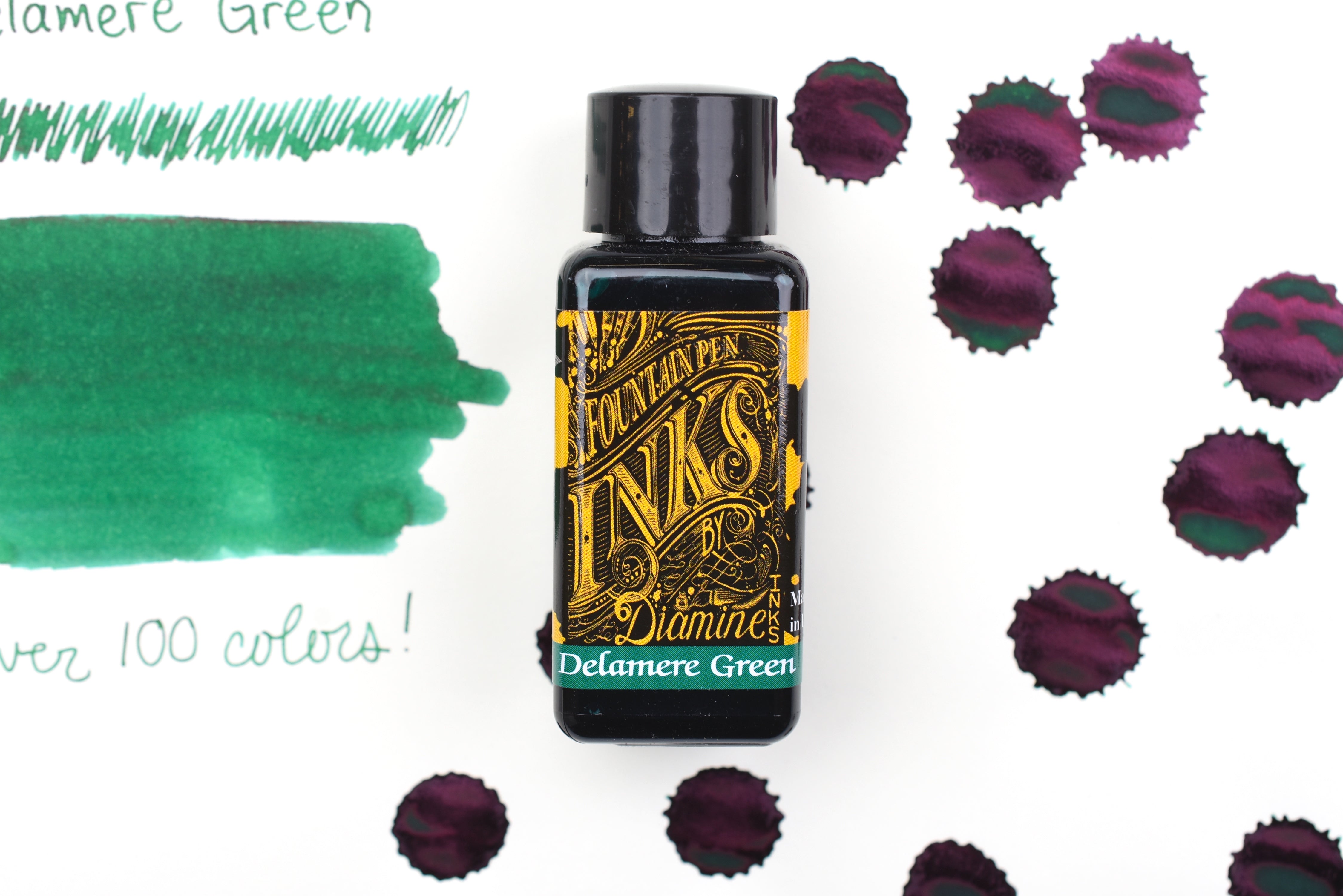 Diamine Fountain Pen Ink - Delamere Green - 30mL