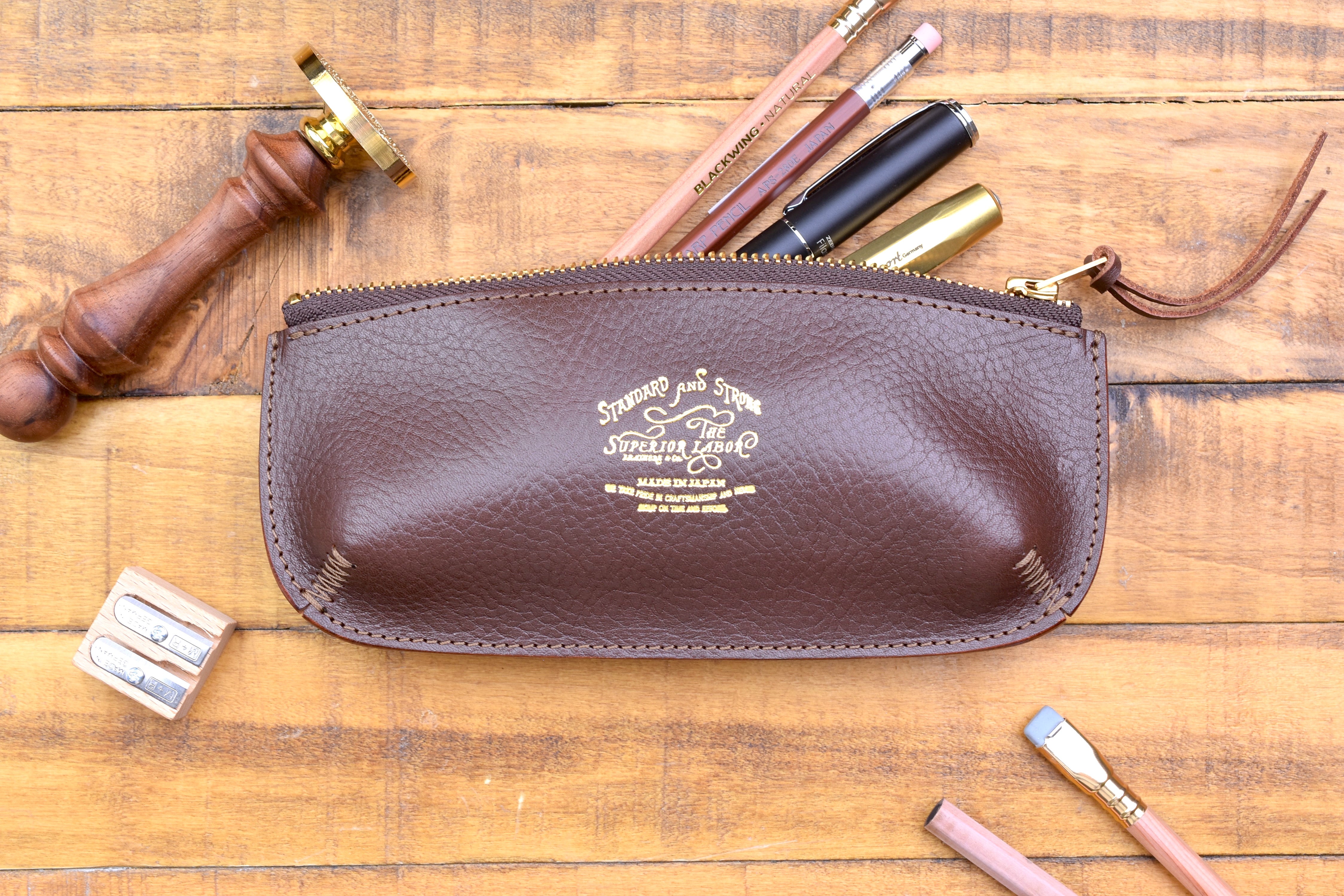 The Superior Labor Toscana Leather - Pen Case - Brown